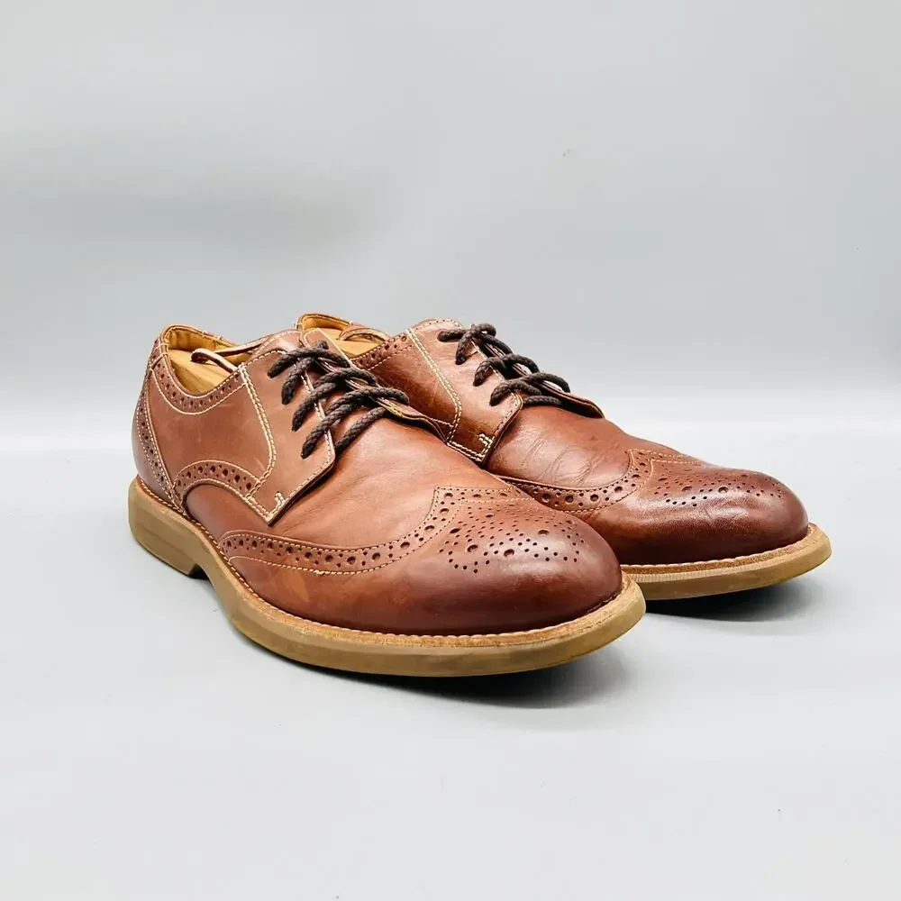 Sperry Shoes Mens 11 Brown Leather Top Sider Wingtip Oxford Dress Casual Brogue